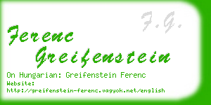 ferenc greifenstein business card